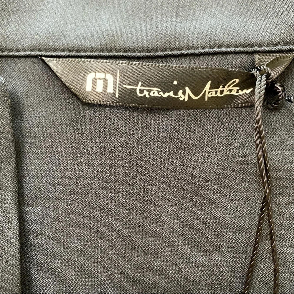 Travis‎ Mathew New Size XXL Black Balboa Chest Stripe 1/4 Zip Long Sleeve Logo